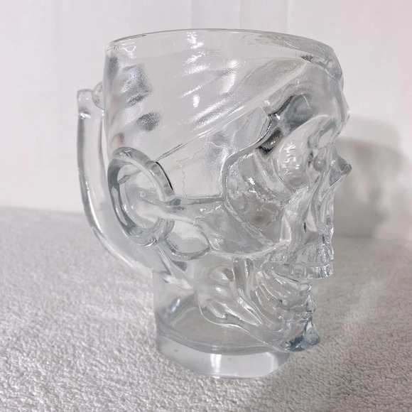 Vintage Luminarc USA Large Clear Glass Skull Mug - Picture 8 of 15